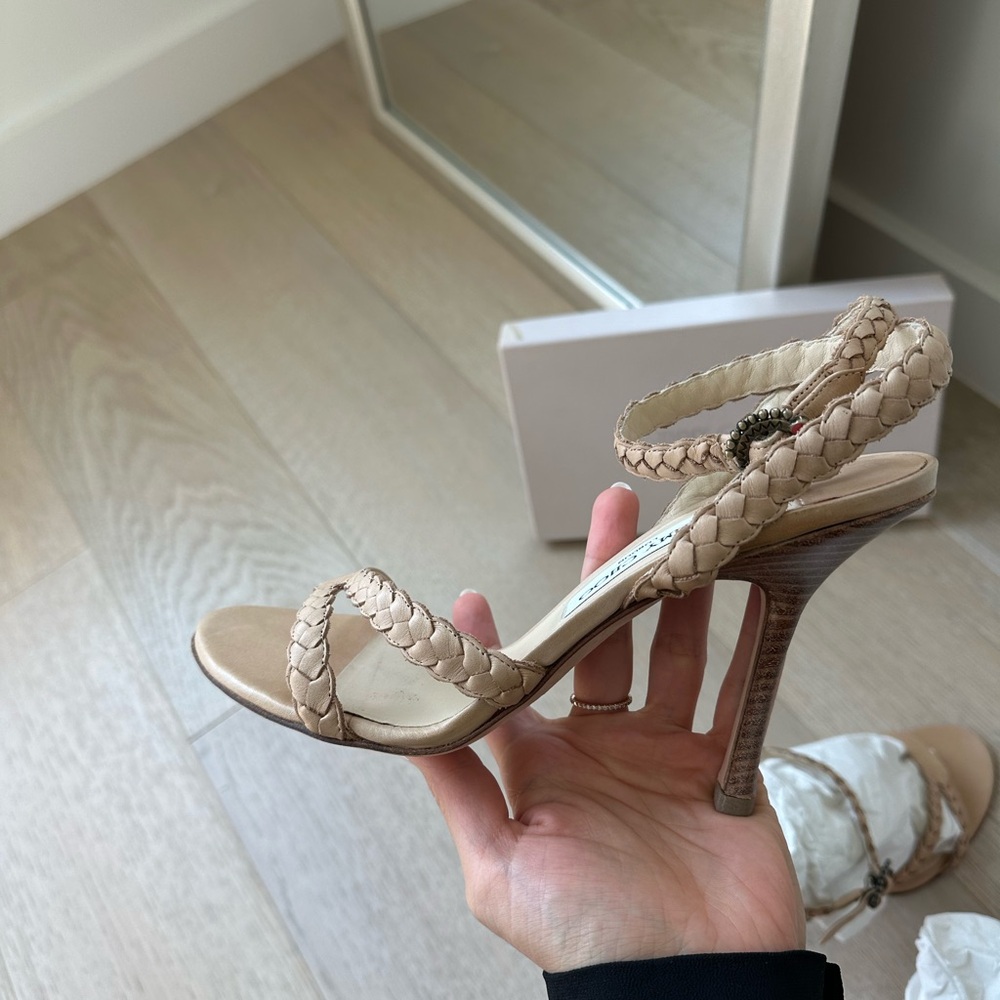 EUC Jimmy Choo Nude Strappy Heeled Sandals 39.5 - Picture 4 of 13